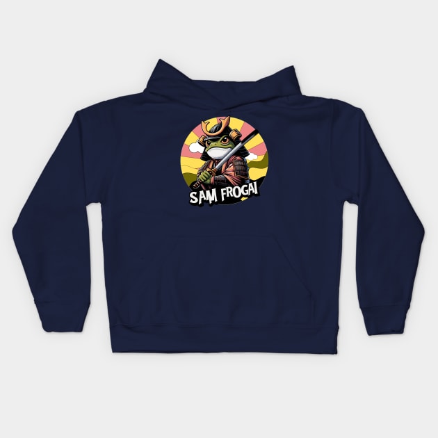 Samurai Frog Kids Hoodie by JessArty